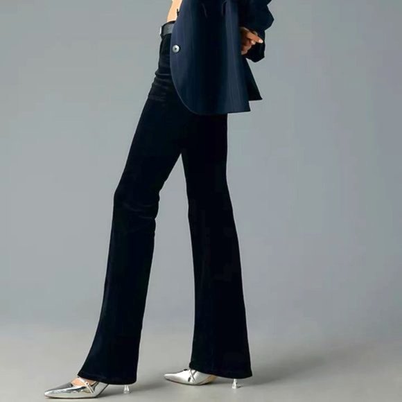 Anthropologie Pilcro Icon Low-Rise Corduroy Chop Pocket Flare Jeans Size 33 NWT - Picture 3 of 16